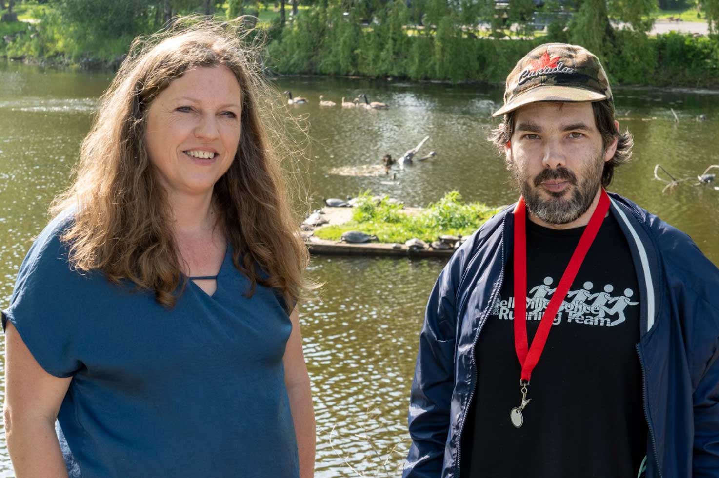 While he is a raving fan of video games, Daniel is able to enjoy healthy walks along Belleville’s waterfront with the help of support workers like Gloria.