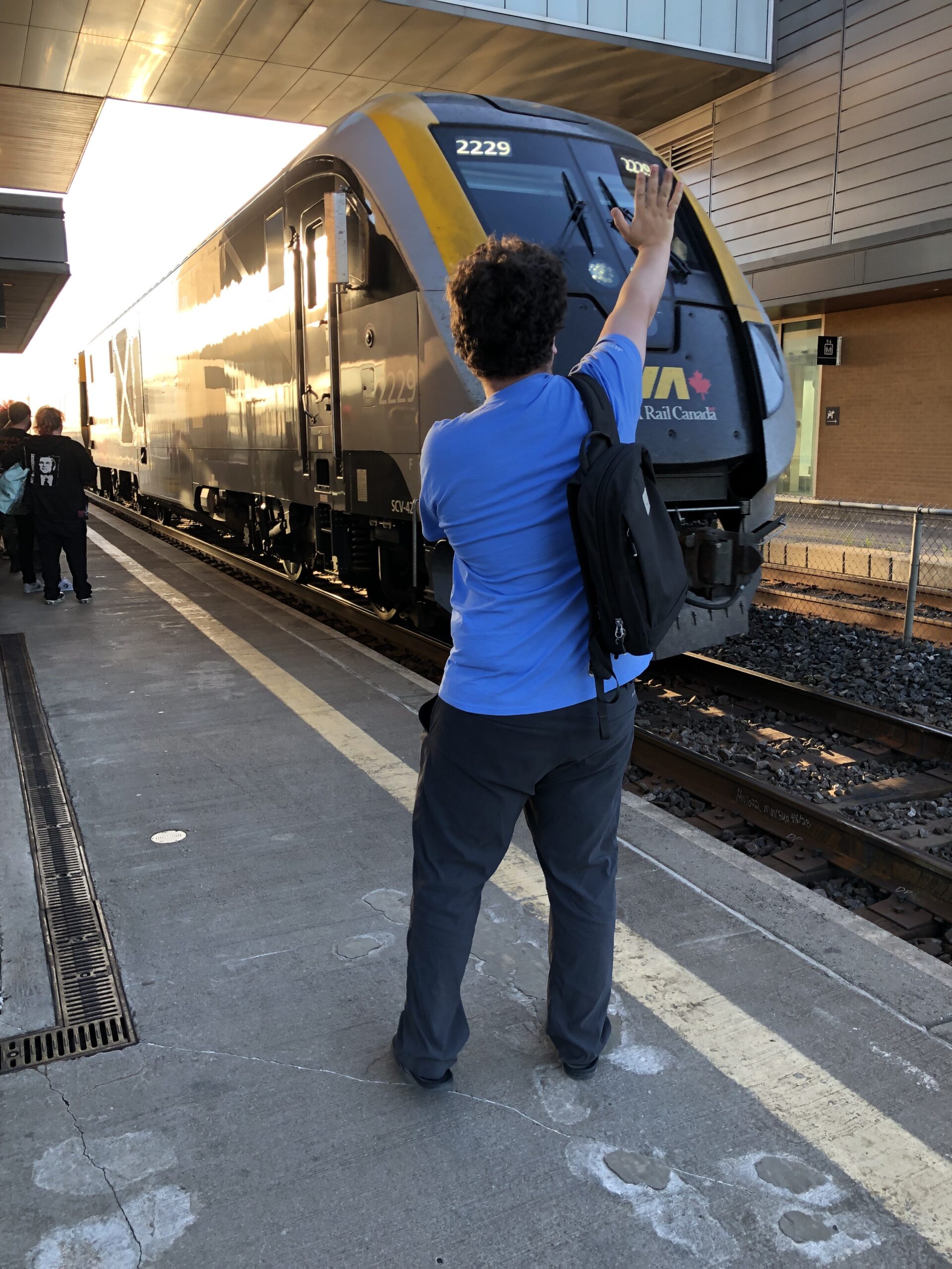 One of Lucas’ passions in life is big trains. Often, he’ll collaborate with his support workers from CVNQuinte to plan visits to the Belleville VIA station at train time.